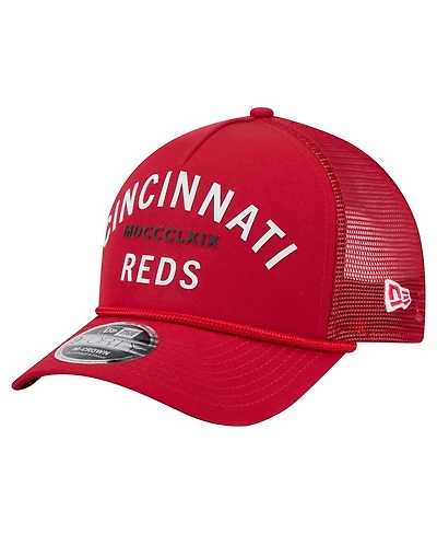 New Era Men's Red Cincinnati Reds Minimalist 9FORTY A-Frame Adjustable Hat