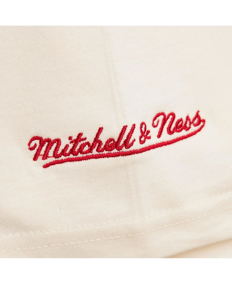 Mitchell & Ness Women's Cream LA28 Premium Cropped T-Shirt