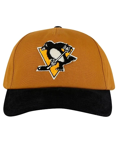 American Needle Men's Tan/Black Pittsburgh Penguins Burnett Adjustable Hat