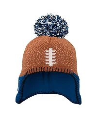 Outerstuff Baby Boys and Girls Brown Indianapolis Colts Football Head with Pom Knit Hat
