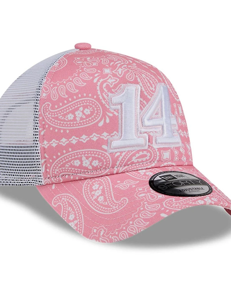 New Era Men's Pink Chase Briscoe 9FORTY A-Frame Trucker Paisley Adjustable Hat