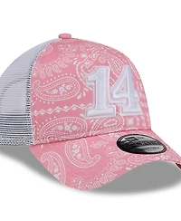New Era Men's Pink Chase Briscoe 9FORTY A-Frame Trucker Paisley Adjustable Hat