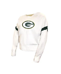 Fanatics Women's White Green Bay Packers Plus Fleece Pullover Sweatshirt