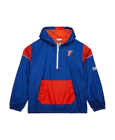 Mitchell & Ness Men's Royal Florida Gators Anorak Vintage Logo Half-Zip Hoodie