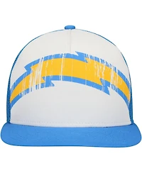 New Era Big Boys and Girls White/Powder Blue Los Angeles Chargers Distressed 9FIFTY A-Frame Snapback Hat