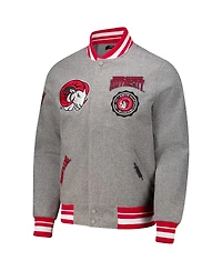 Pro Standard Men's Heather Gray Winston-Salem State Rams Crest Wool Full-Zip Jacket