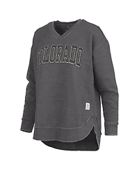 Pressbox Women's Black Colorado Buffaloes Westin Poncho V-Neck Pullover Sweatshirt