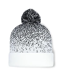 Fanatics Men's White/Black Olympic Games Snowfall Cuffed Knit Pom with Hat