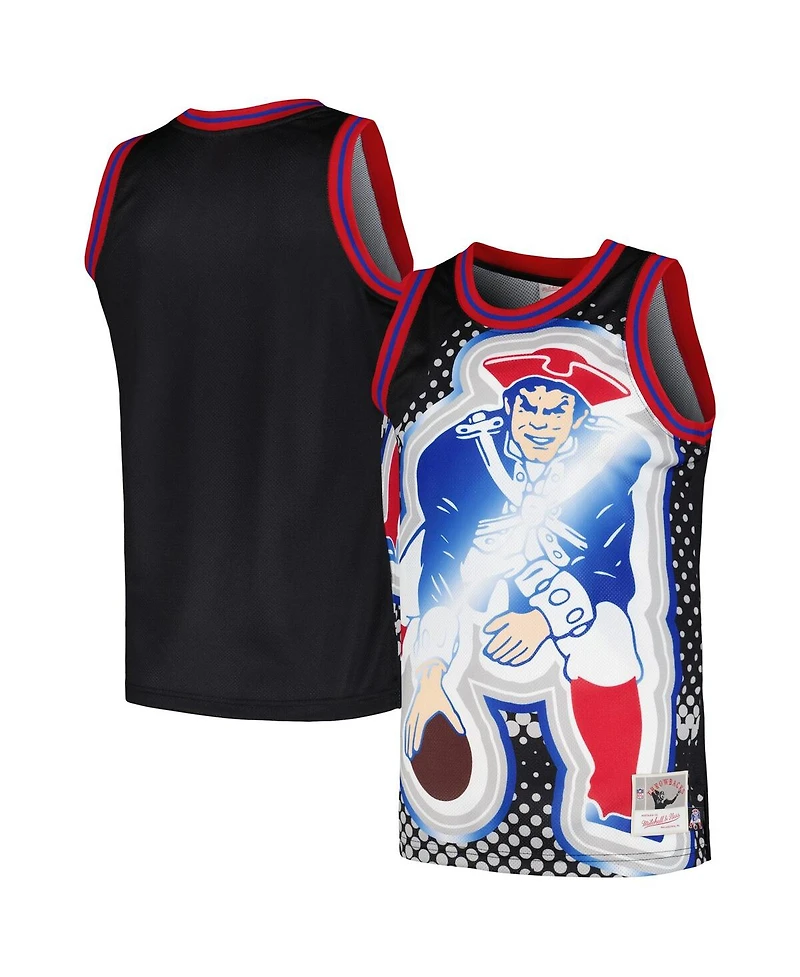 Mitchell & Ness Men's Black New England Patriots Big Face 7.0 Fashion Tank Top