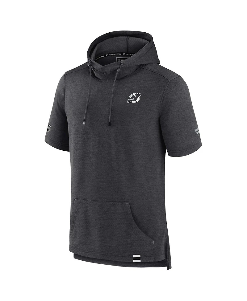 Fanatics Men's Heather Charcoal New Jersey Devils Authentic Pro Pullover Hoodie