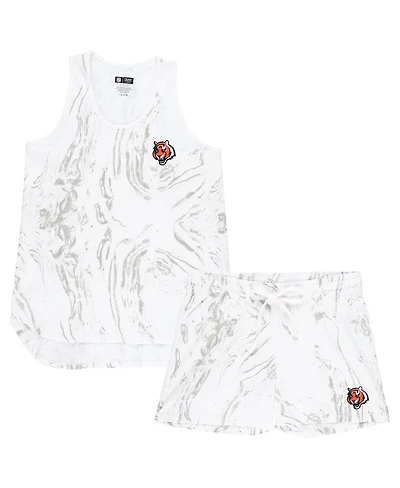 Concepts Sport Women's White Cincinnati Bengals Plus Quartz Tank Top and Shorts Set