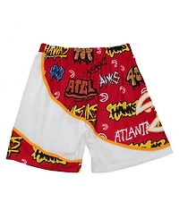 Mitchell & Ness Men's Red Atlanta Hawks 1998-99 Hardwood Classics Slap Sticker Swingman Shorts