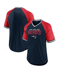 Fanatics Men's Navy/Red New England Patriots Hashmark Raglan T-Shirt