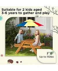Outsunny 3 in 1 Kids and Water Activity Table W/ Foldable Umbrella