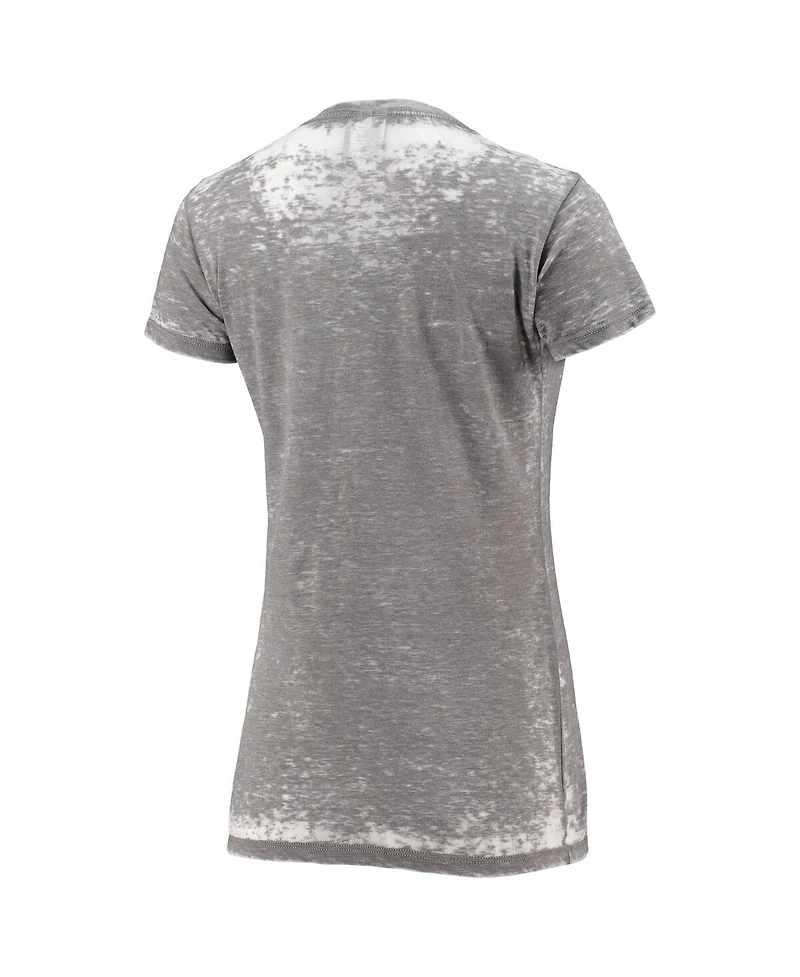 New Era Women's 5th Ocean Gray Carolina Panthers Burnout T-Shirt