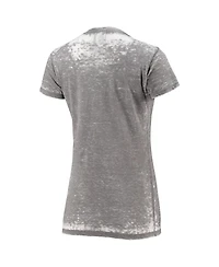 New Era Women's 5th Ocean Gray Carolina Panthers Burnout T-Shirt