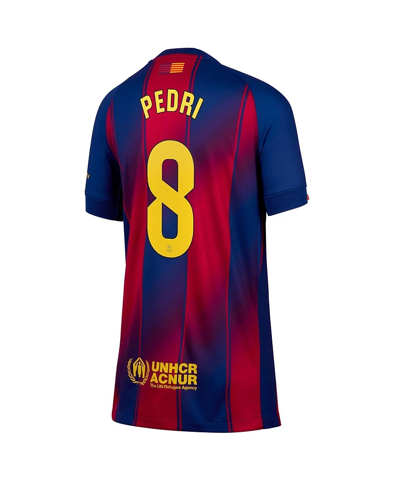 Nike Big Boys and Girls Pedri Blue Barcelona 2025/26 Home Replica Jersey