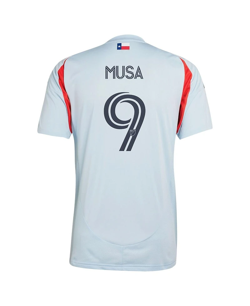 Adidas Men's Petar Musa Light Blue Fc Dallas 2025 The Inferno Kit Replica Player Jersey