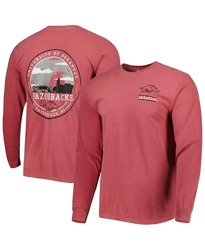 Image One Men's Cardinal Arkansas Razorbacks Circle Campus Scene Long Sleeve T-Shirt
