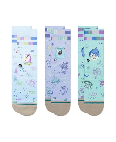 Stance Big Boys and Girls Pixar Crew Socks 3-Pack Box Set