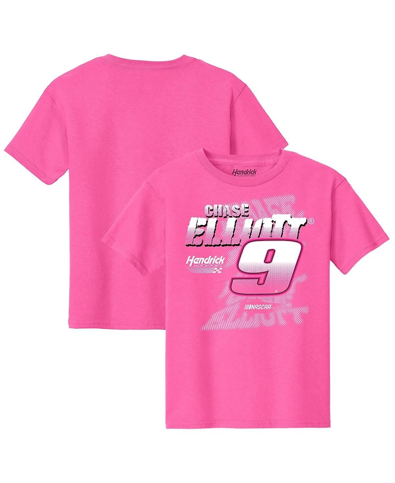 Hendrick Motorsports Team Collection Big Girls Pink Chase Elliott Car T-Shirt