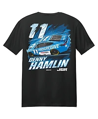 Joe Gibbs Racing Team Collection Men's Black Denny Hamlin Progressive Car T-Shirt