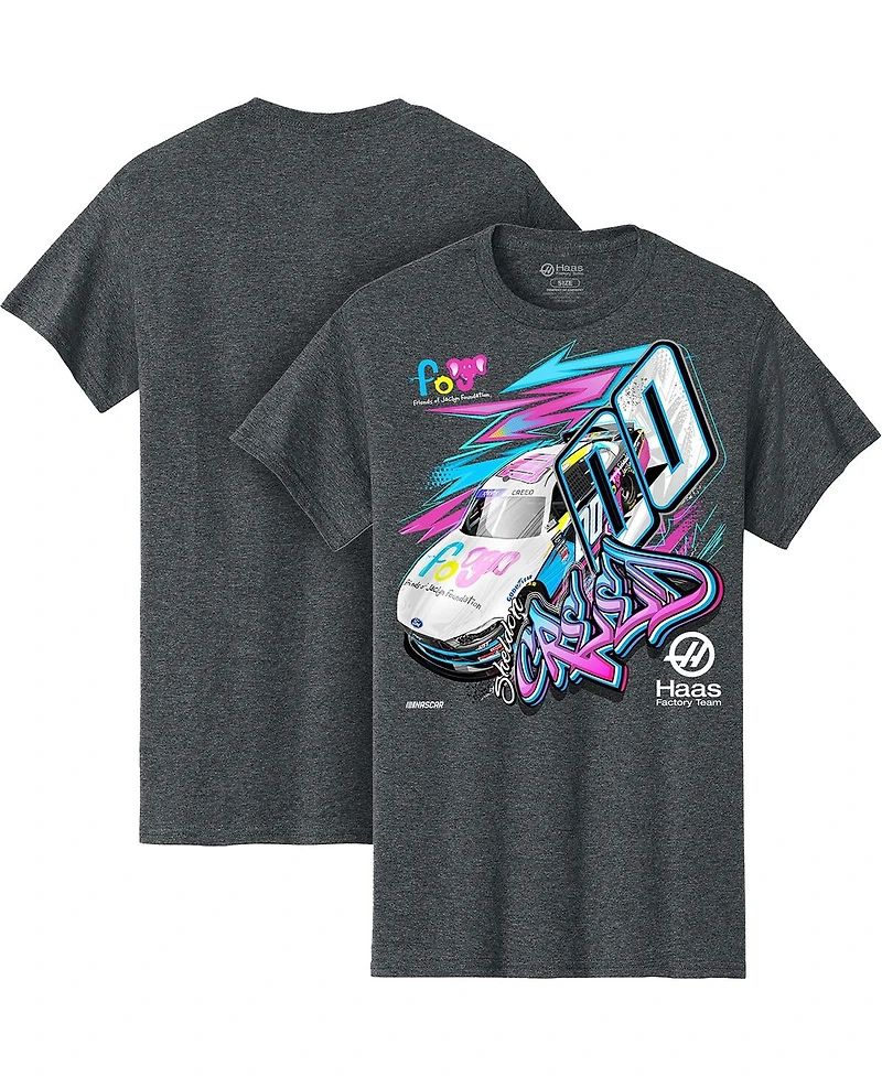 Stewart-Haas Racing Team Collection Men's Heather Charcoal Sheldon Creed Friends of Jaclyn Car T-Shirt