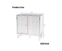 Casainc Storage Cabinet with Slatted Grille Striped Door