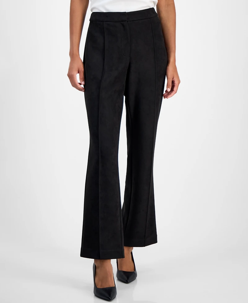 T Tahari Women's High-Rise Seamed Straight-Leg Pants