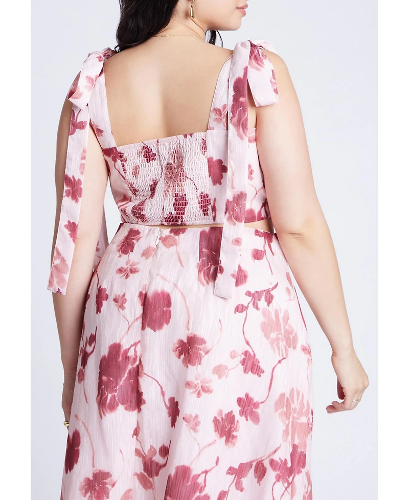 Eloquii Women's Plus Floral Crop Top