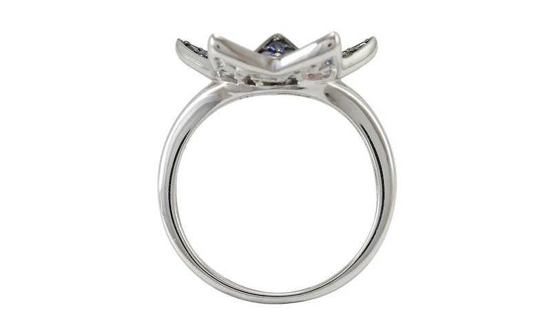 Suzy Levian New York Sterling Silver & Created White Sapphire Star Ring