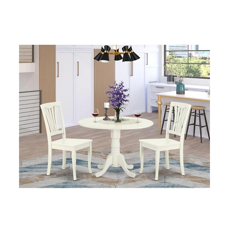 East West Furniture Dining Room Set Linen White