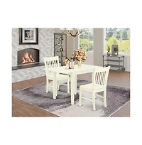East West Furniture Dining Room Set Linen White