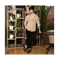 Campus Sutra Men's Solid Velvet Shirt