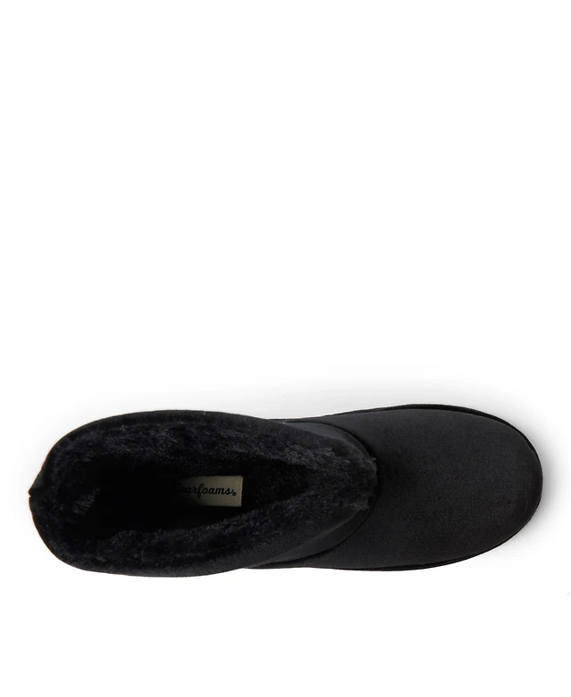 Dearfoams Women's Sara Shiny Velour Bootie House Slipper Boot at