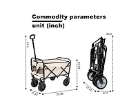 Casainc Outdoor Storage Cart Collapsible Foldable Wagon Beach Heavy Duty Utility