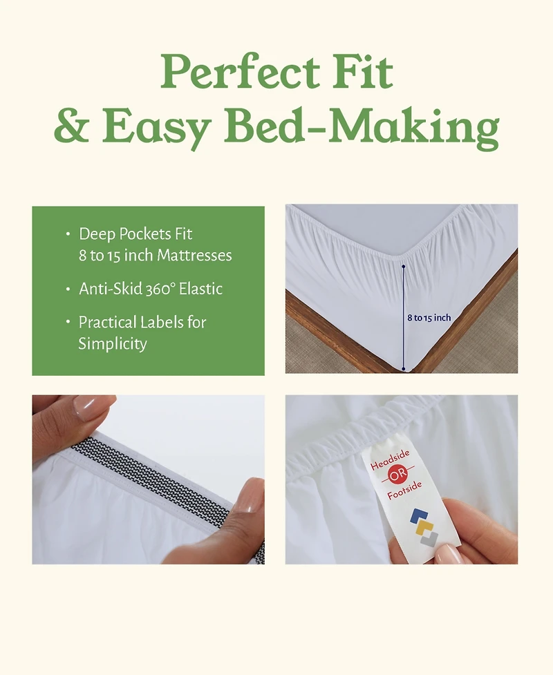 100% Organic Cotton Sheets Set, Percale Bed Sheet