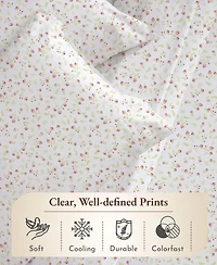 Printed Quatrefoil - 100% Organic Cotton Percale Twin Extra Long Sheets Set - Deep Pocket,