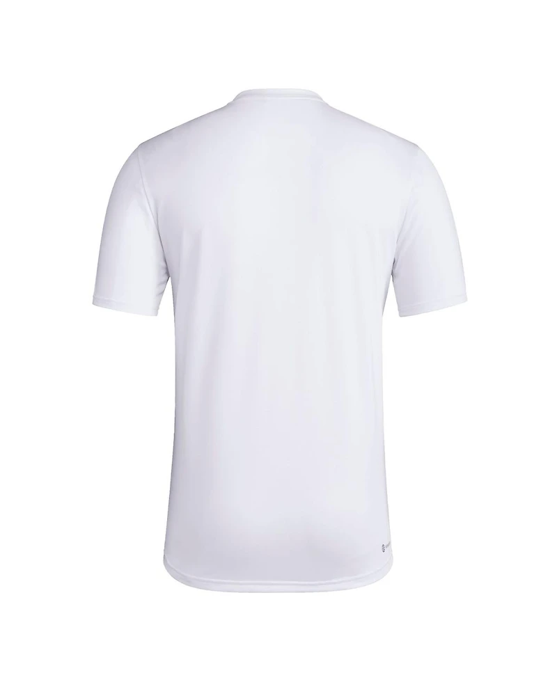 Adidas Men's White Indiana Hoosiers Primary Locker Logo Pre-Game Aeroready T-Shirt
