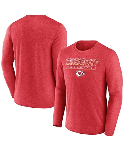 Fanatics Men's Heather Red Kansas City Chiefs Fundamentals Long Sleeve T-Shirt
