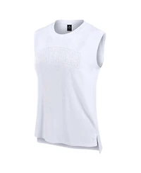 Fanatics Women's White Carolina Panthers Studio Gym Tank Top