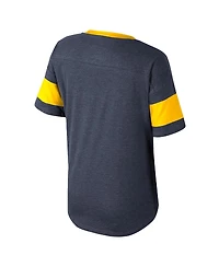 Colosseum Big Girls Navy Michigan Wolverines Frontier Tie Front T-Shirt