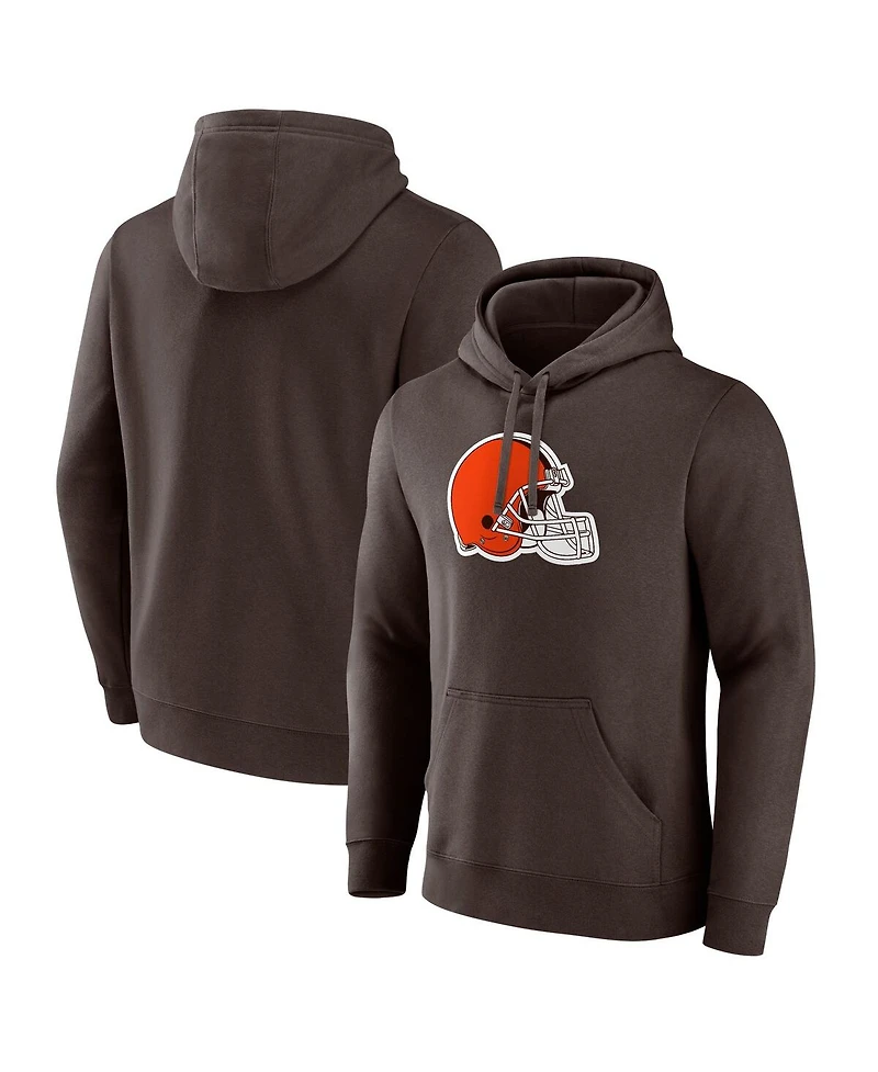 Fanatics Men's Brown Cleveland Browns Primary Logo Pullover Hoodie