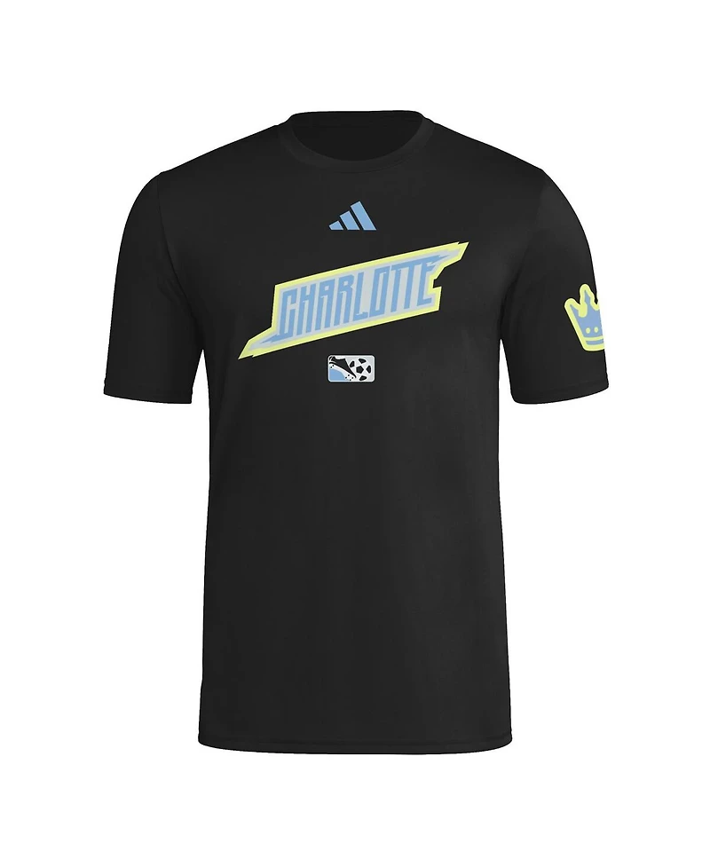 Adidas Men's Black Charlotte Fc 2025 Archive Collection Jersey Hook T-Shirt