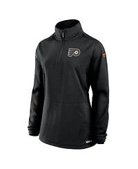 Fanatics Women's Black Philadelphia Flyers Authentic Pro Rink Lightweight Quarter-Zip Pullover Sweatshirt