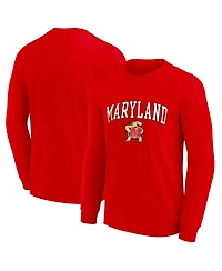 Fanatics Unlabeled Men's Red Maryland Terrapins Team Logo Long Sleeve T-Shirt