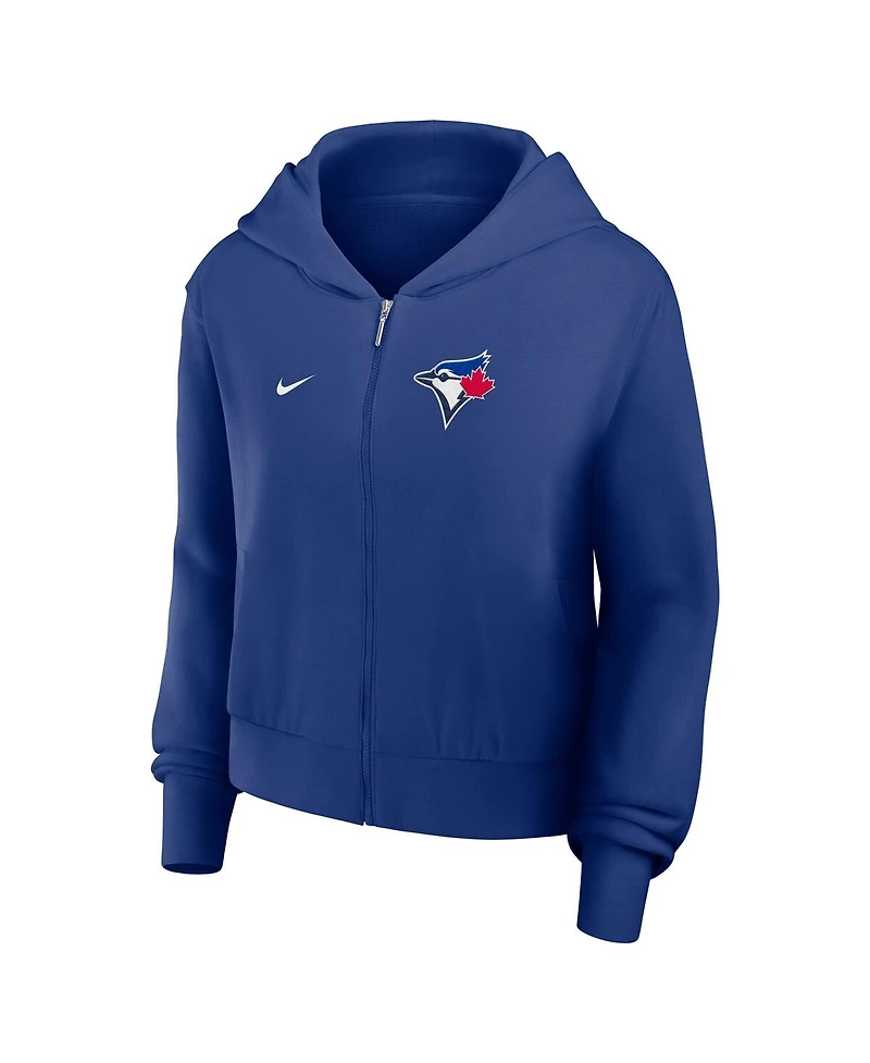 Nike Women's Royal Toronto Blue Jays Cropped Chill Full-Zip Hoodie Jacket