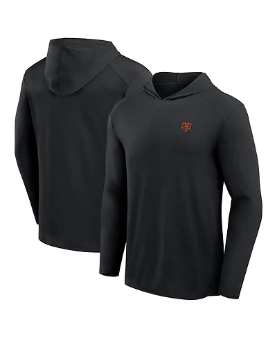 Fanatics Men's Black Chicago Bears Front Office Power Mono Long Sleeve Hoodie T-Shirt