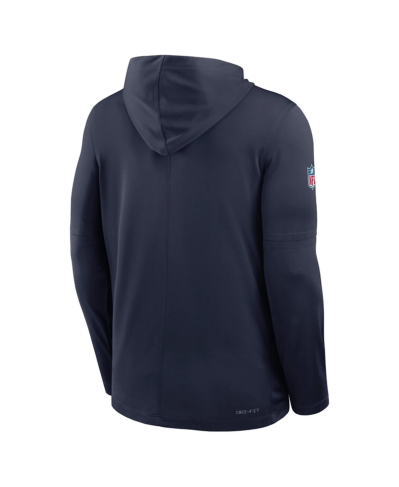 Nike Men's Navy Dallas Cowboys Sideline Pure Performance Long Sleeve Hoodie T-Shirt
