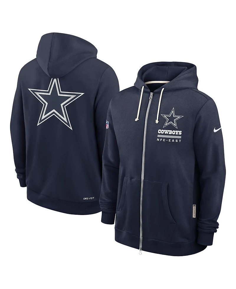 Nike Men's Navy Dallas Cowboys Sideline Utility Player Performance Full-Zip Hoodie